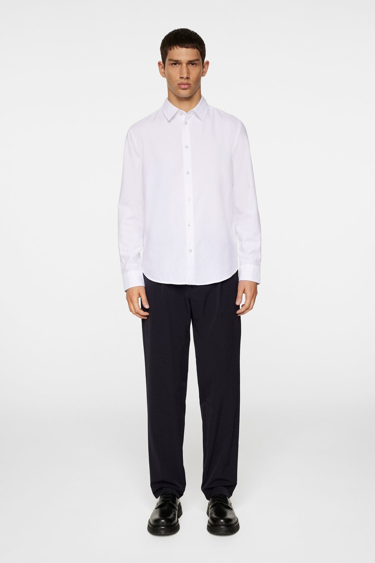Slim LS Cotton Tencel Shirt in White by J.Lindeberg