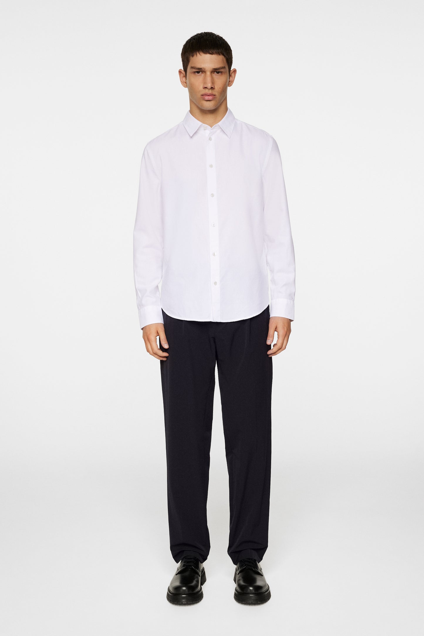 Slim LS Cotton Tencel Shirt in White by J.Lindeberg