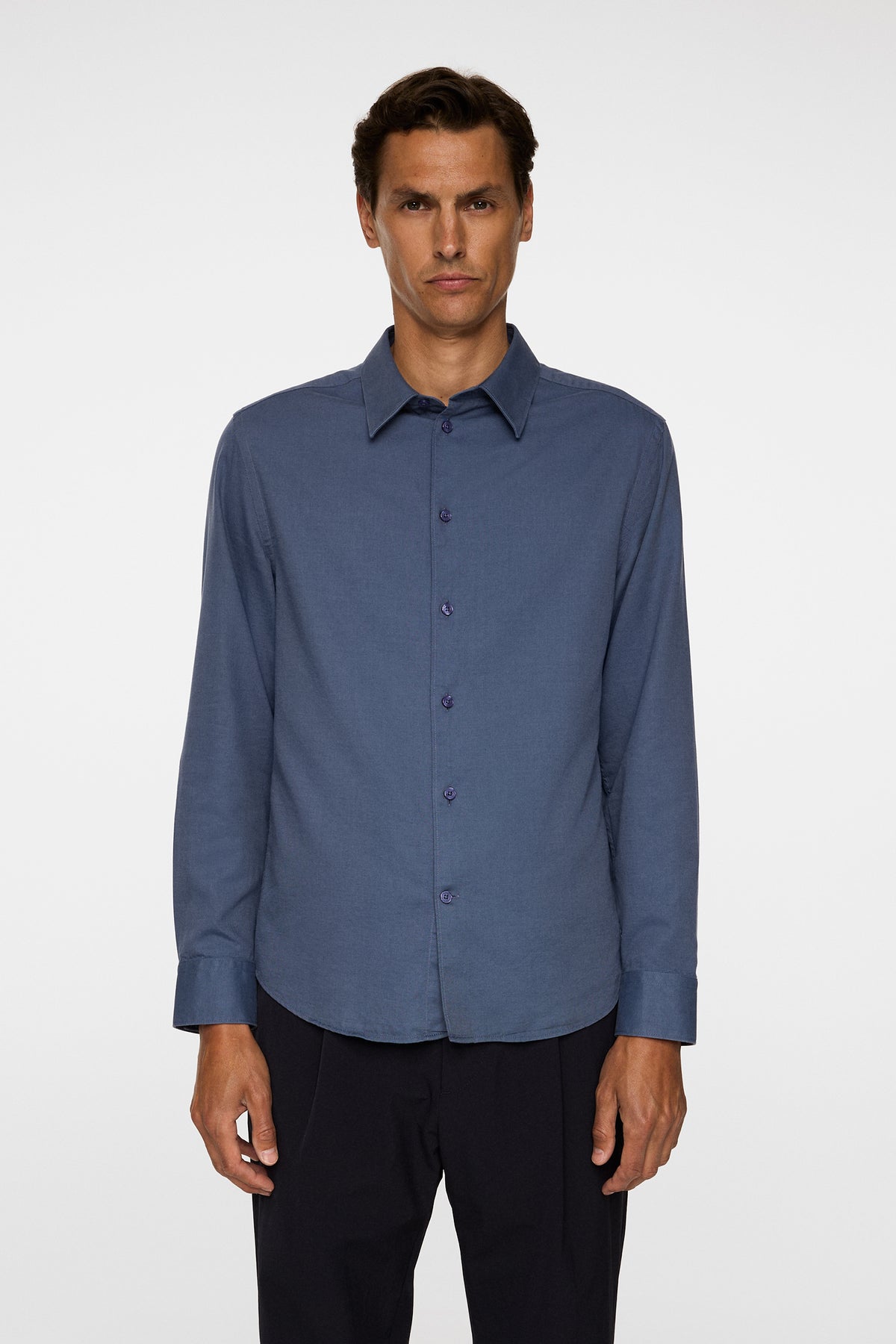 Slim LS Cotton Tencel Shirt in Vintage Indigo by J.Lindeberg
