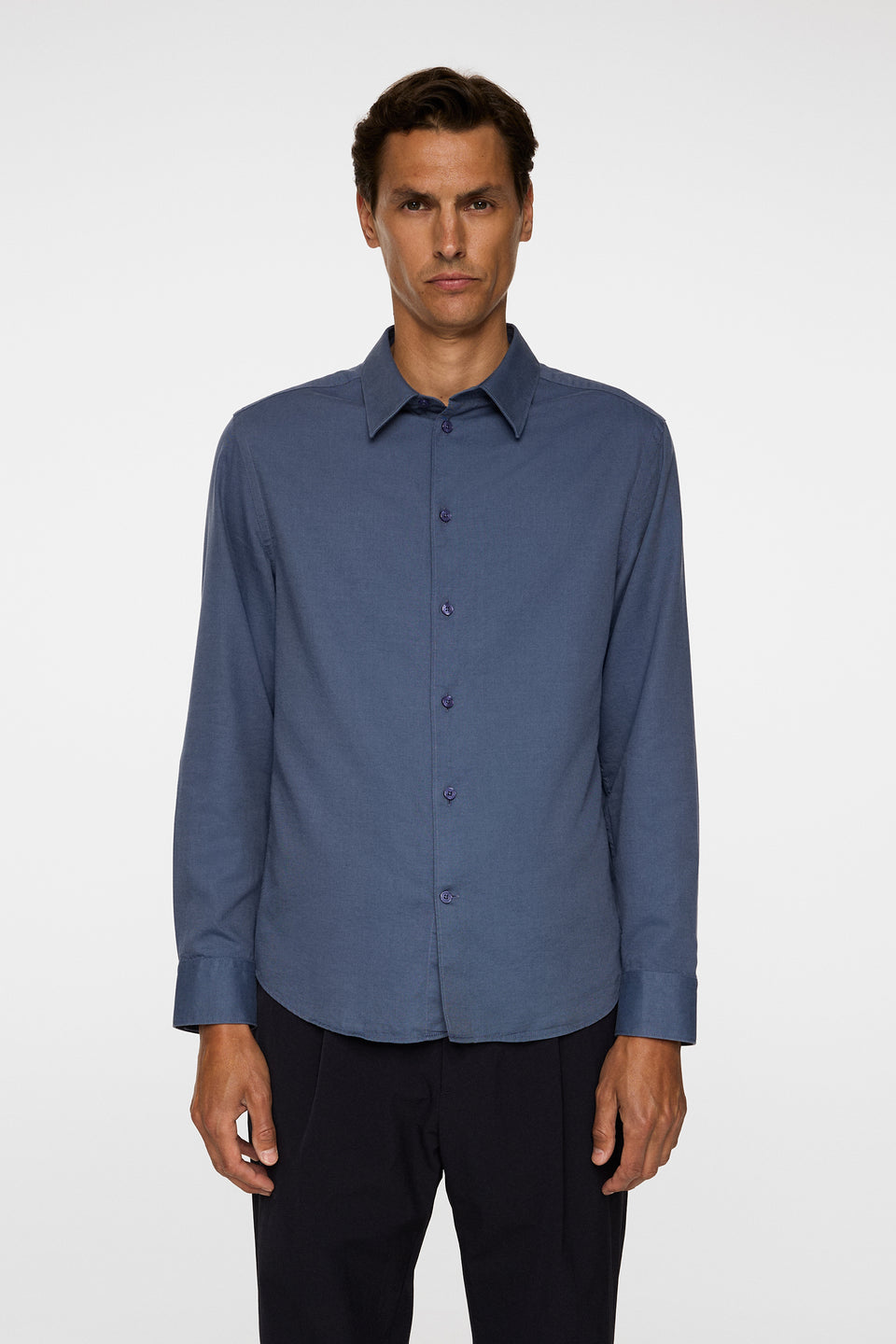 Slim LS Cotton Tencel Shirt / Vintage Indigo