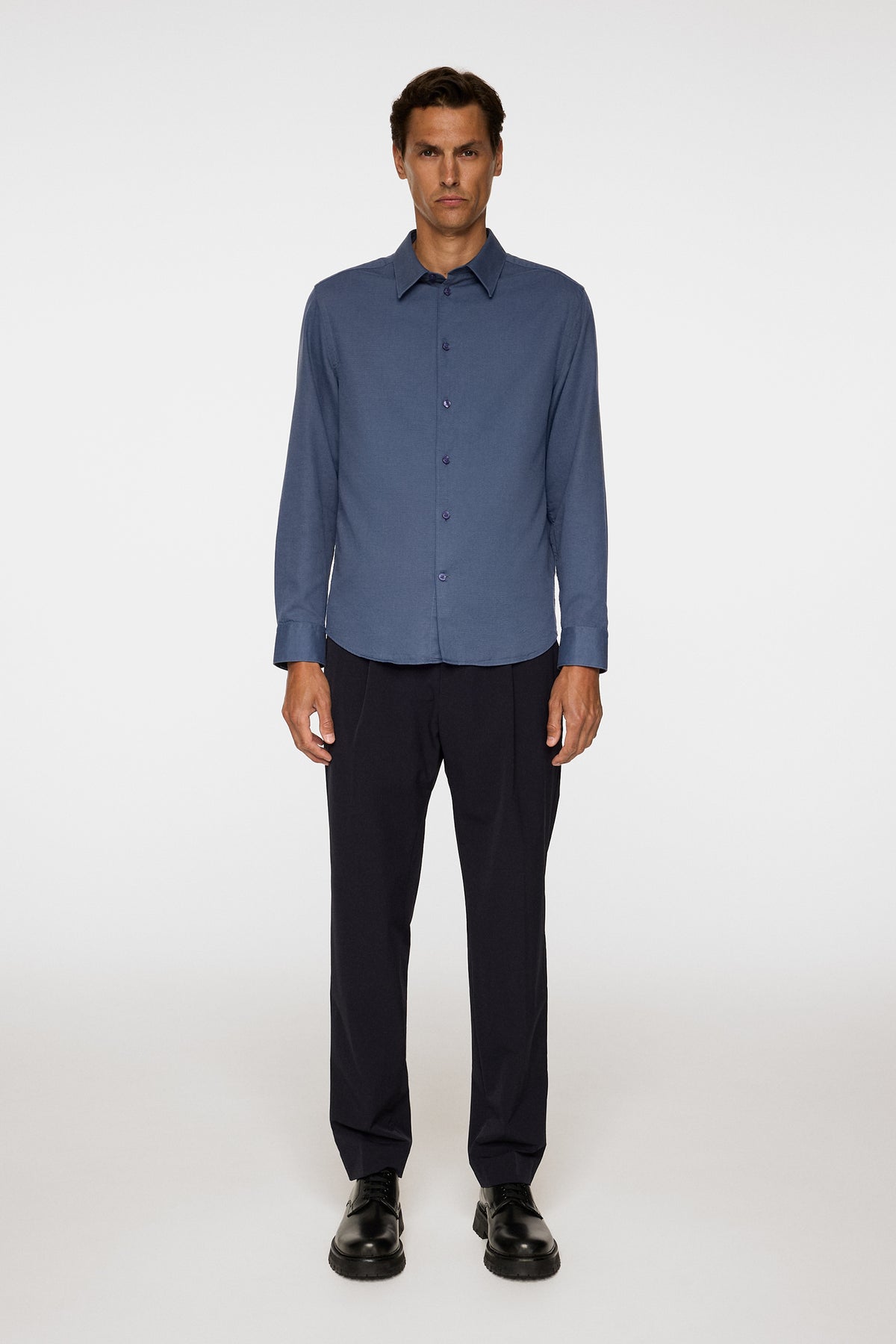 Slim LS Cotton Tencel Shirt in Vintage Indigo by J.Lindeberg