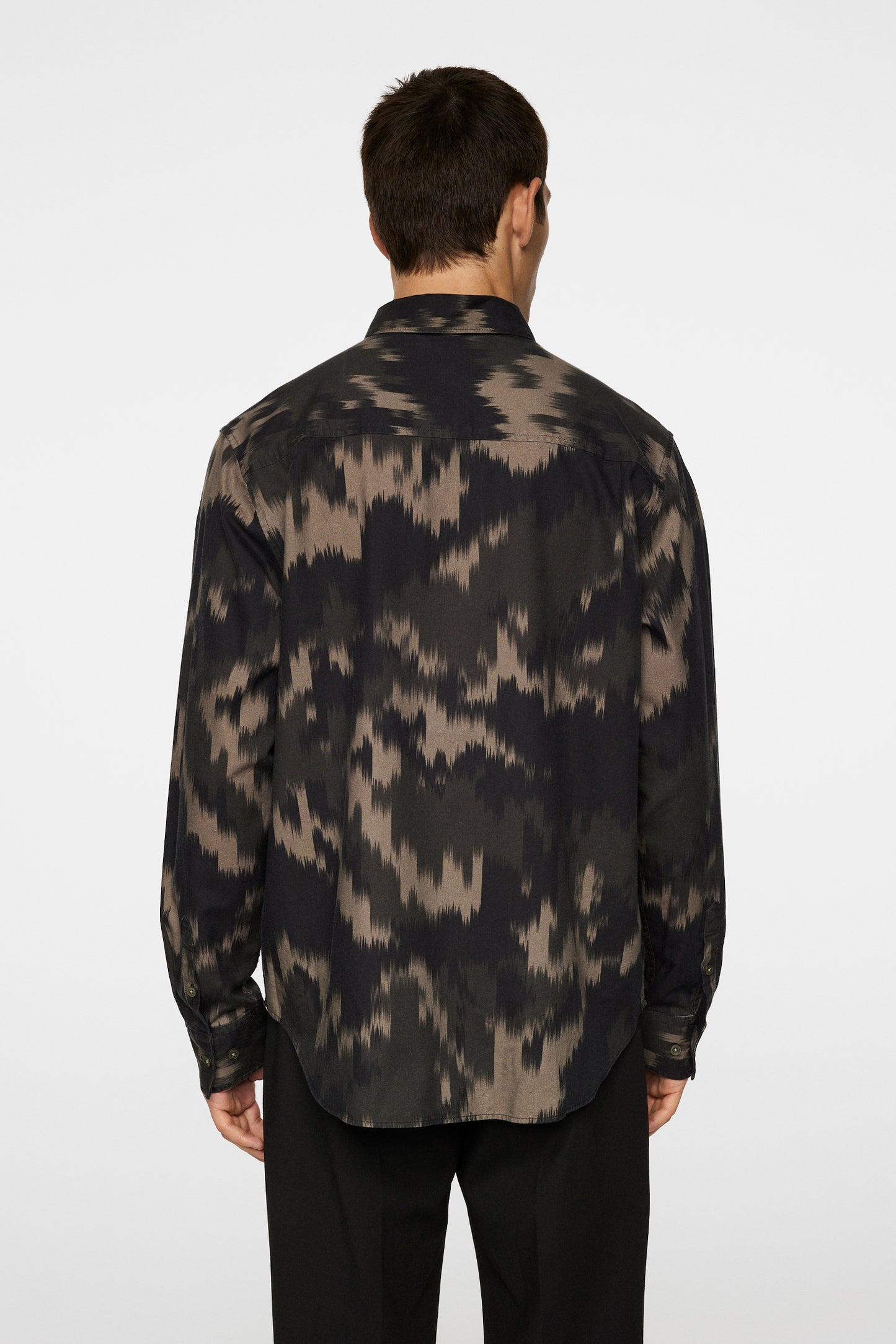 Reg LS Tencel Print Shirt in Warp Forest L by J.Lindeberg