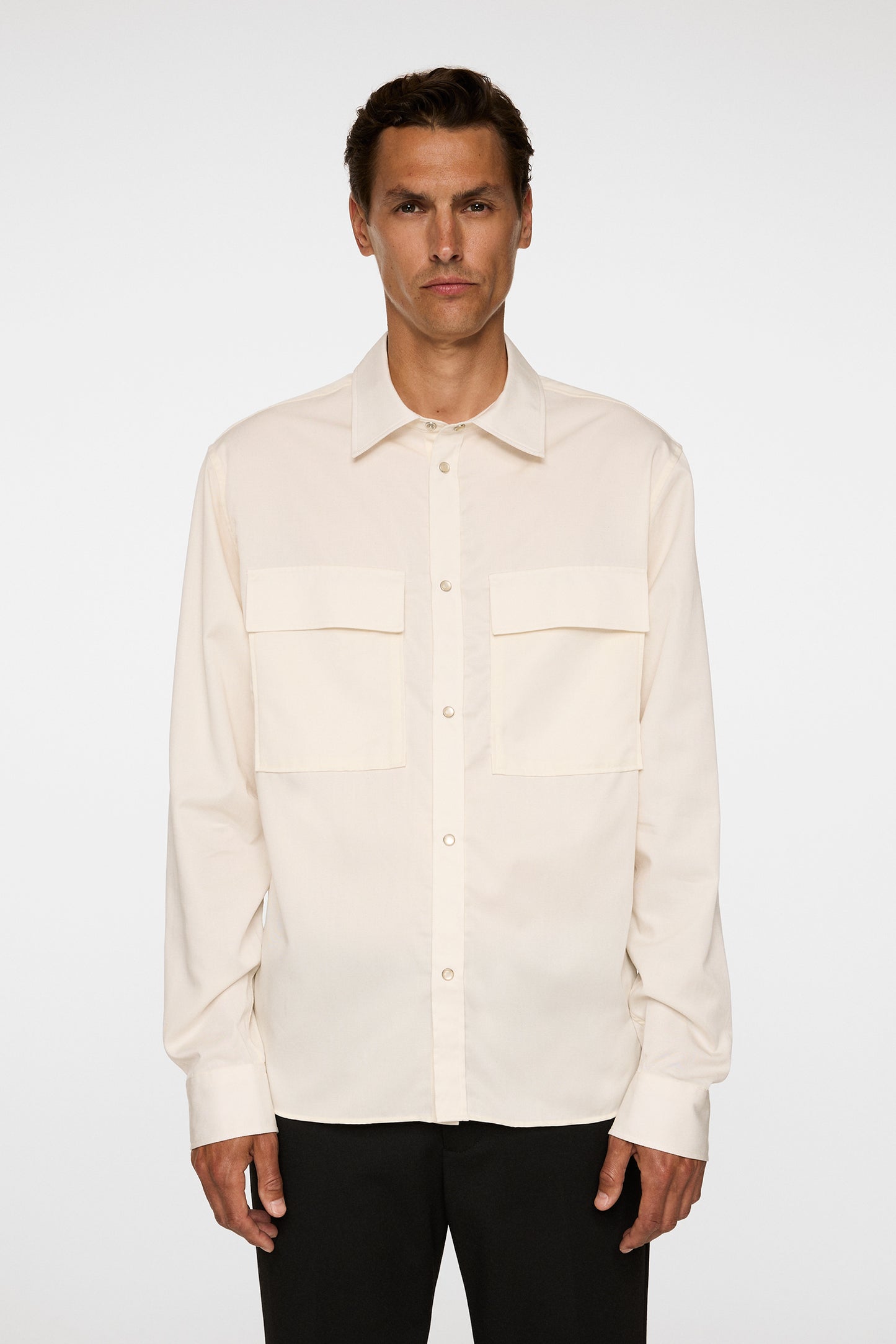 Finnigan Tencel Twill Shirt in Cloud White by J.Lindeberg
