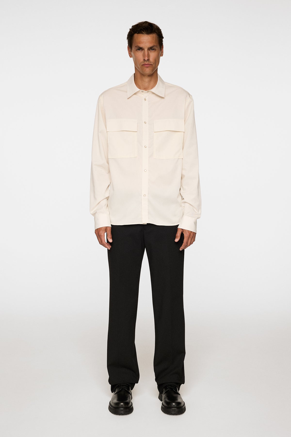 Finnigan Tencel Twill Shirt in Cloud White by J.Lindeberg