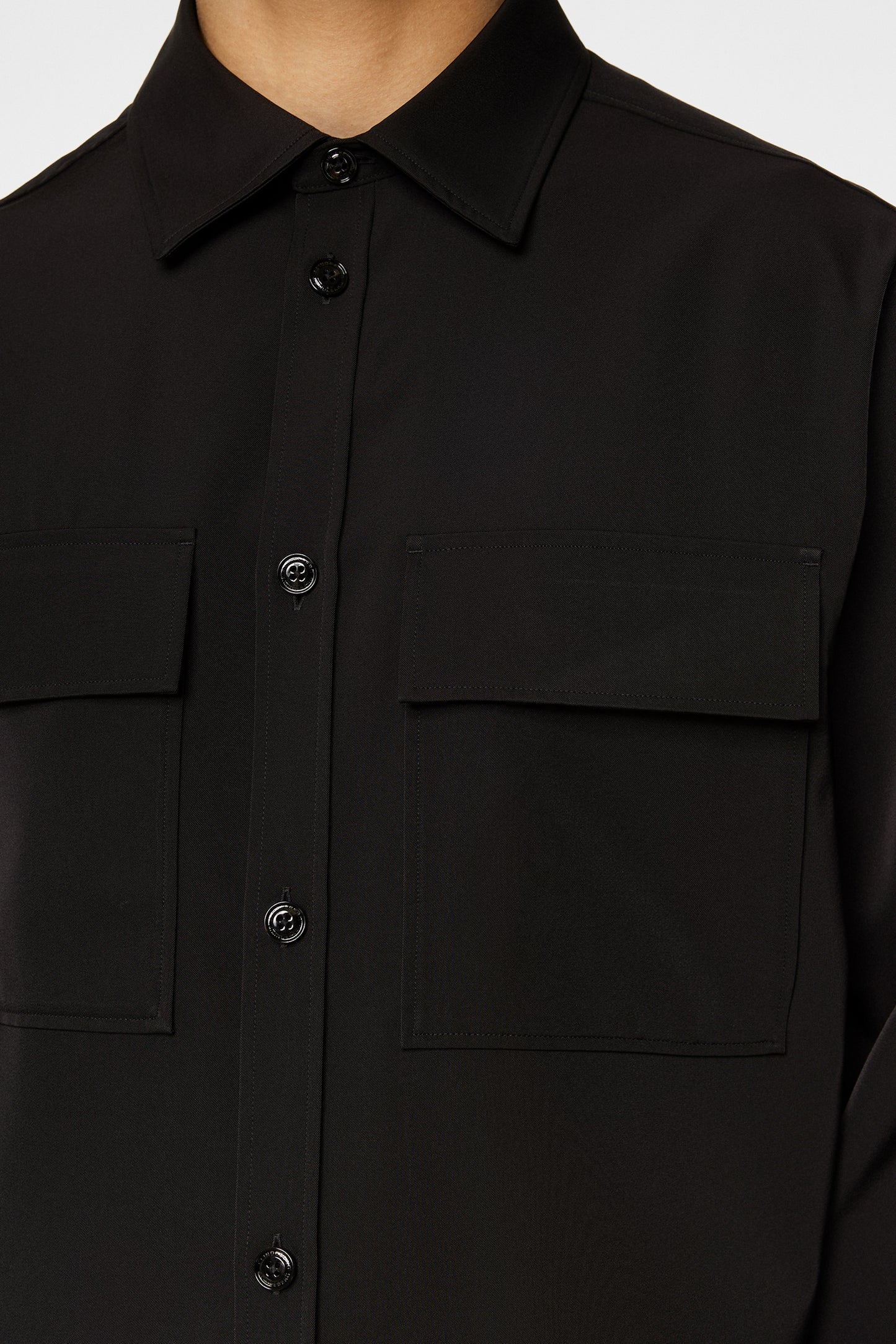 Finnigan Tech Drape Shirt in Black by J.Lindeberg
