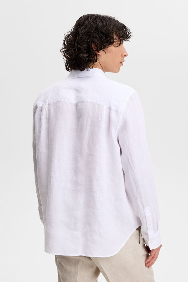 Zachary Clean Linen Shirt / White