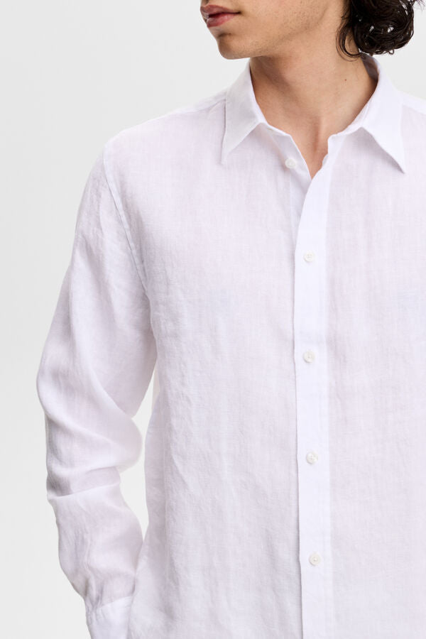 Zachary Clean Linen Shirt / White