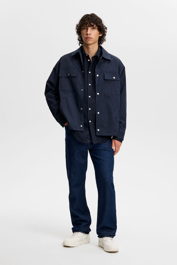 Zachary Clean Linen Shirt / JL Navy