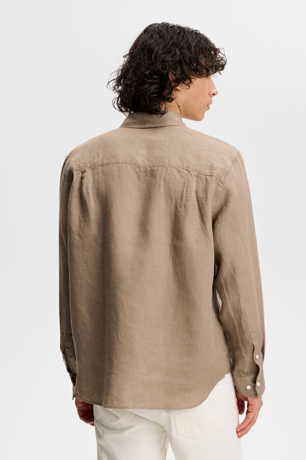 Zachary Clean Linen Shirt / Brindle