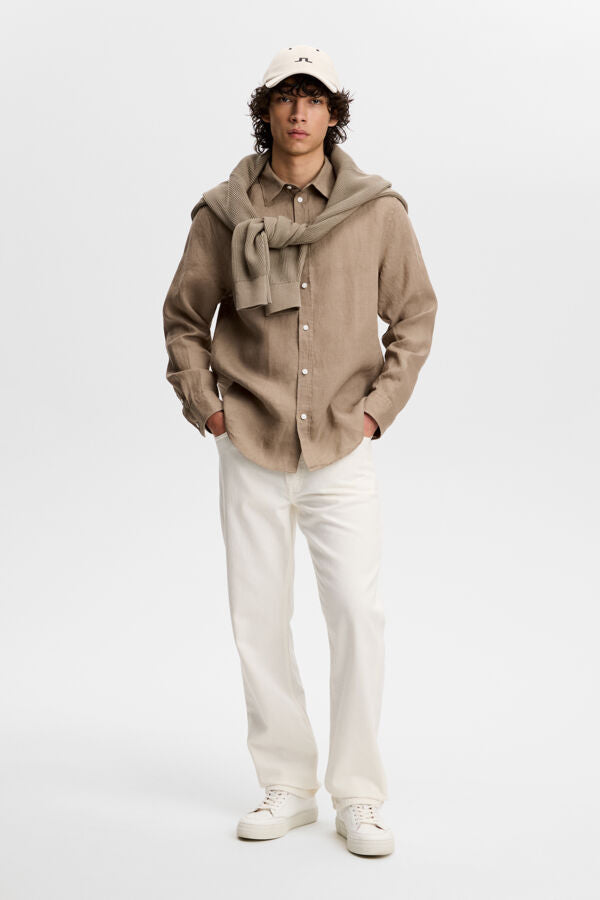 Zachary Clean Linen Shirt / Brindle