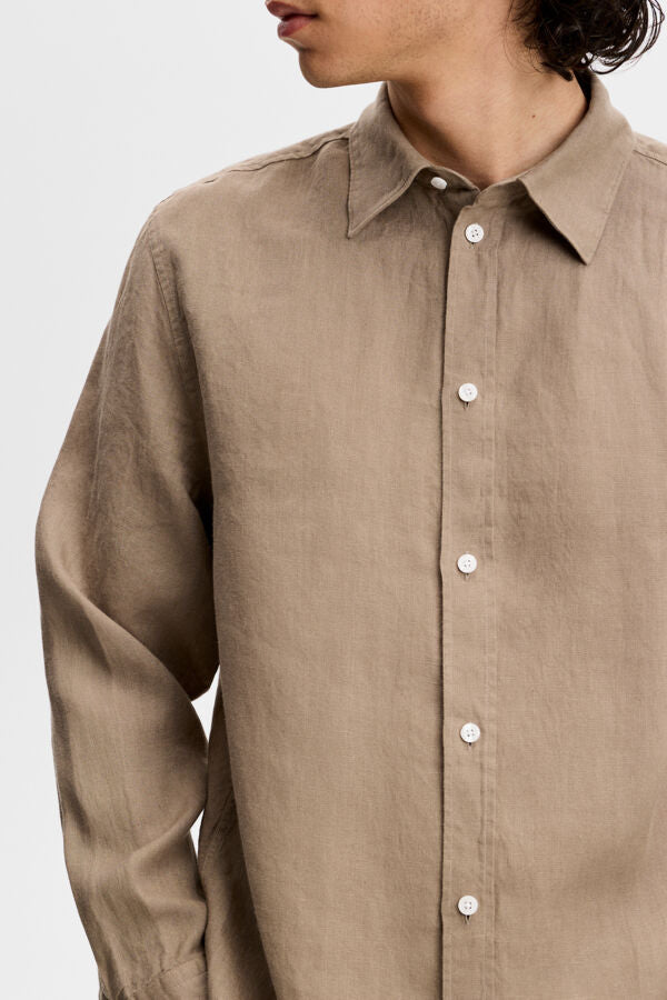Zachary Clean Linen Shirt / Brindle