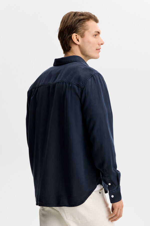 Zachary Gmd Tencel Shirt / JL Navy