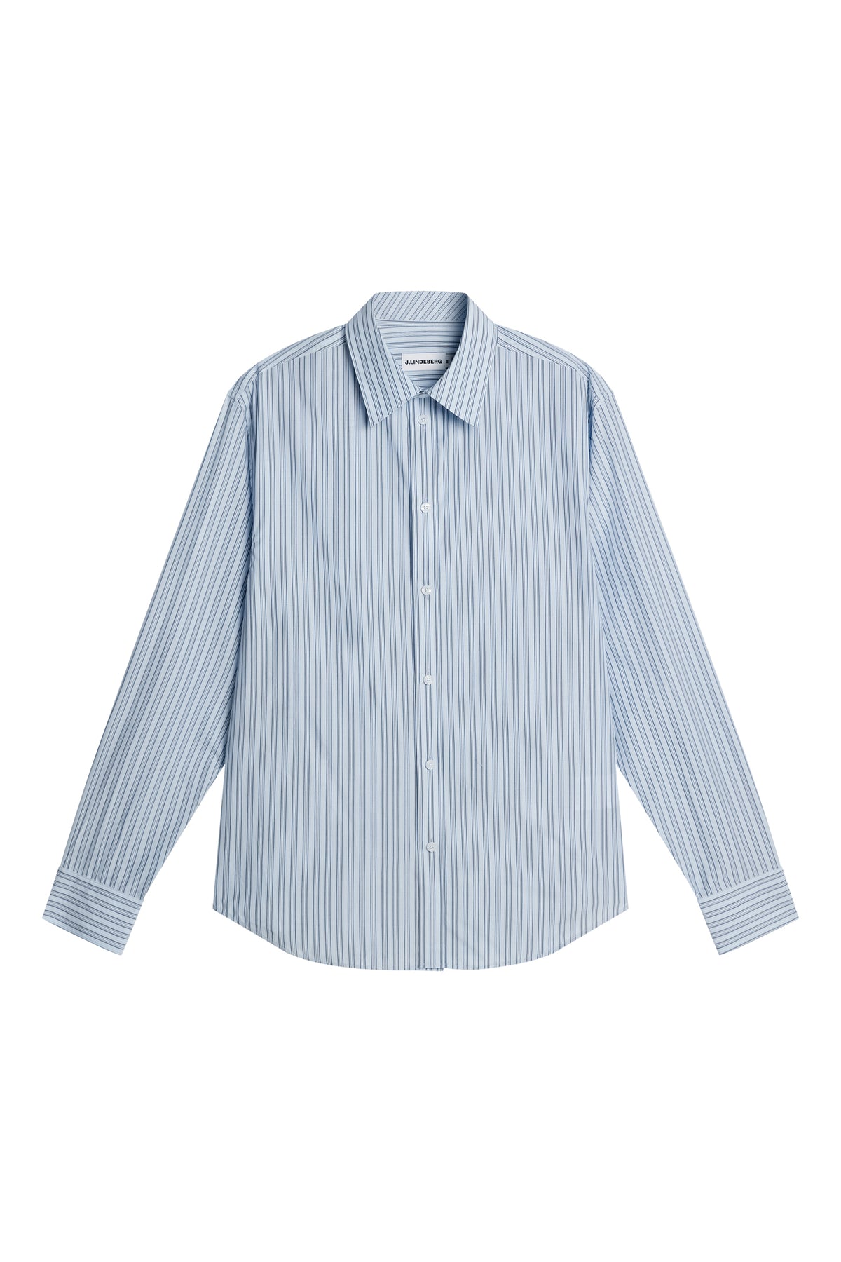 Zachary Cotton Stripe Shirt in Forget-Me-Not by J.Lindeberg