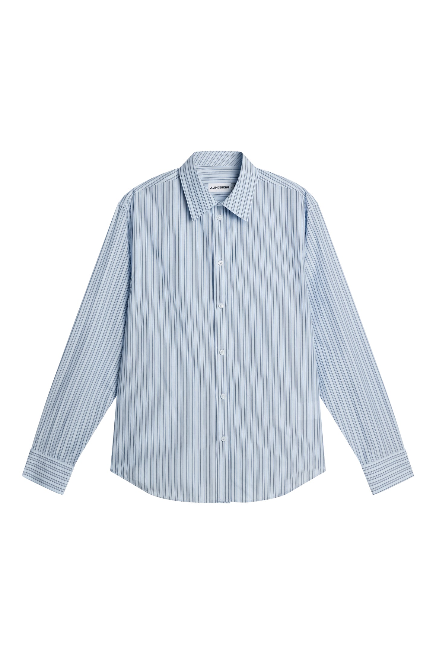 Zachary Cotton Stripe Shirt in Forget-Me-Not by J.Lindeberg