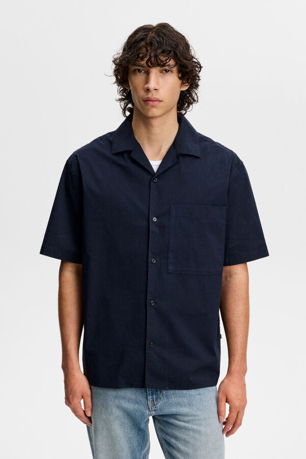 Ellis Cotton Resort Shirt / JL Navy