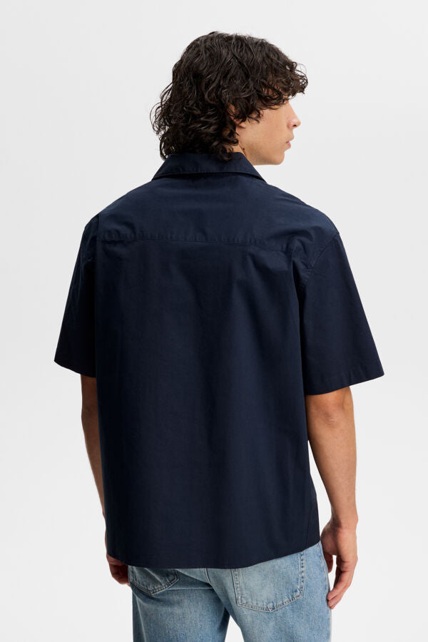 Ellis Cotton Resort Shirt / JL Navy