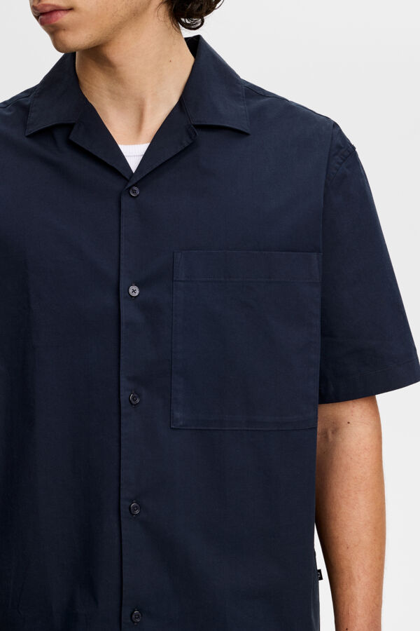 Ellis Cotton Resort Shirt / JL Navy