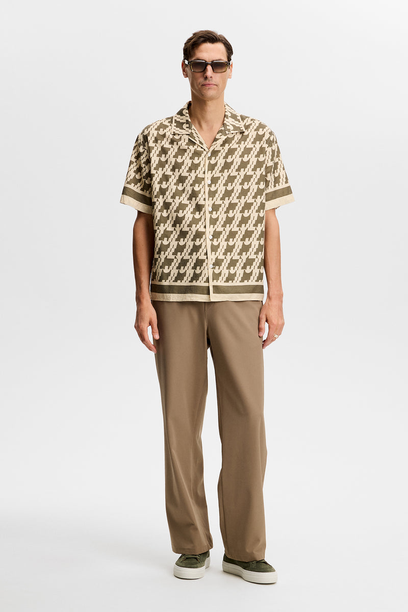 Ellis Border Resort Shirt in JL Glitch Kalamata by J.Lindeberg