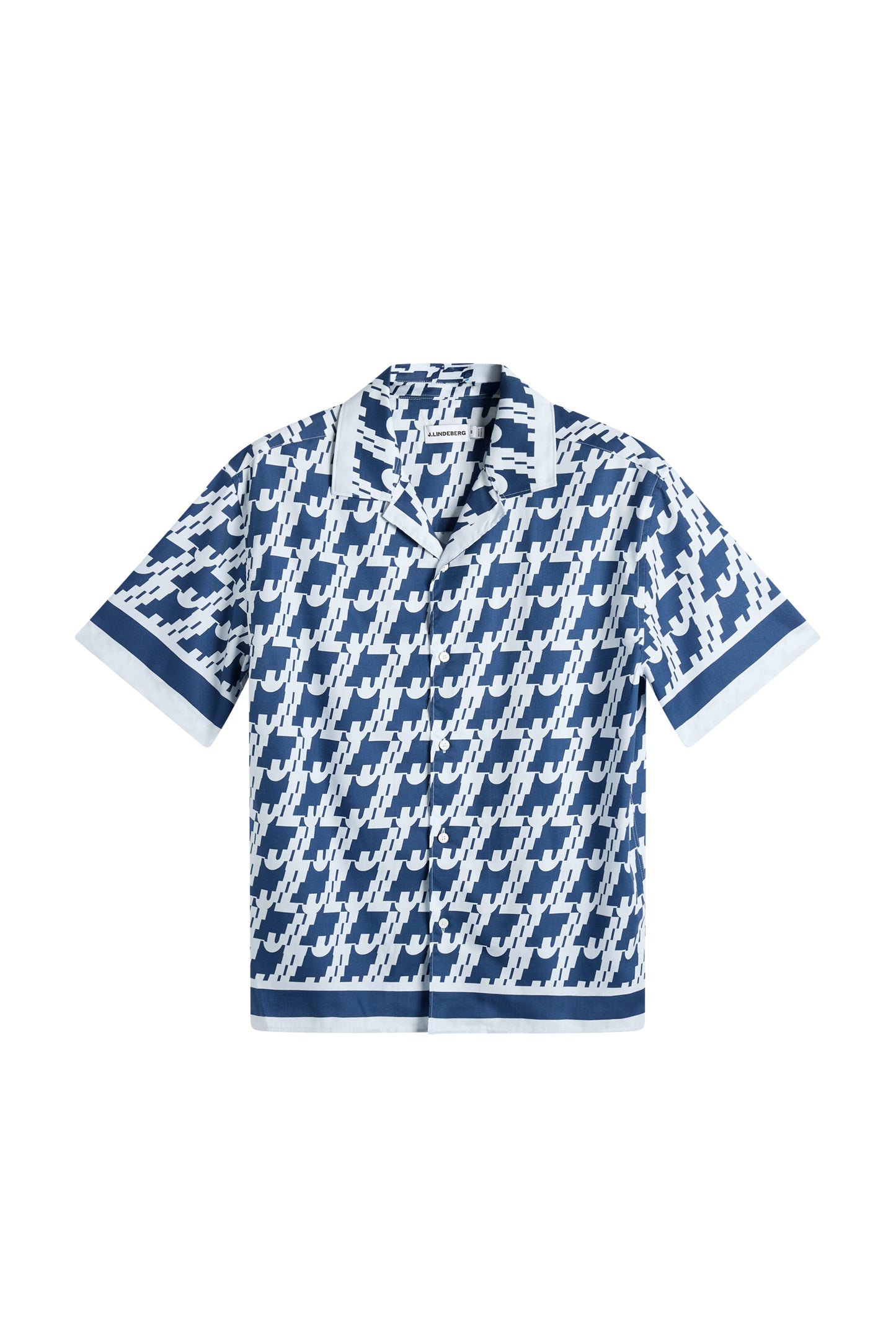 Ellis Border Resort Shirt in Estate Blue by J.Lindeberg