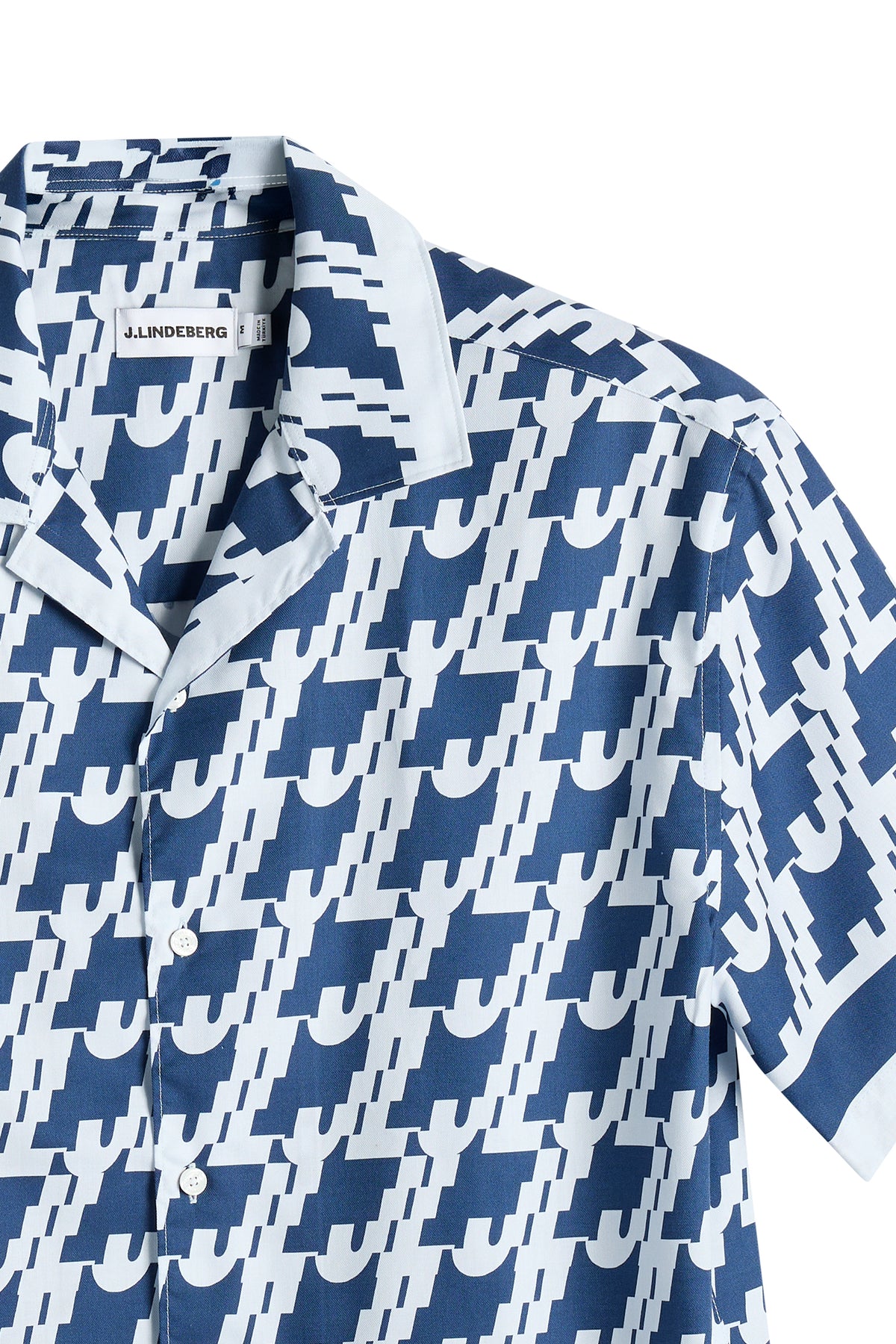 Ellis Border Resort Shirt in Estate Blue by J.Lindeberg