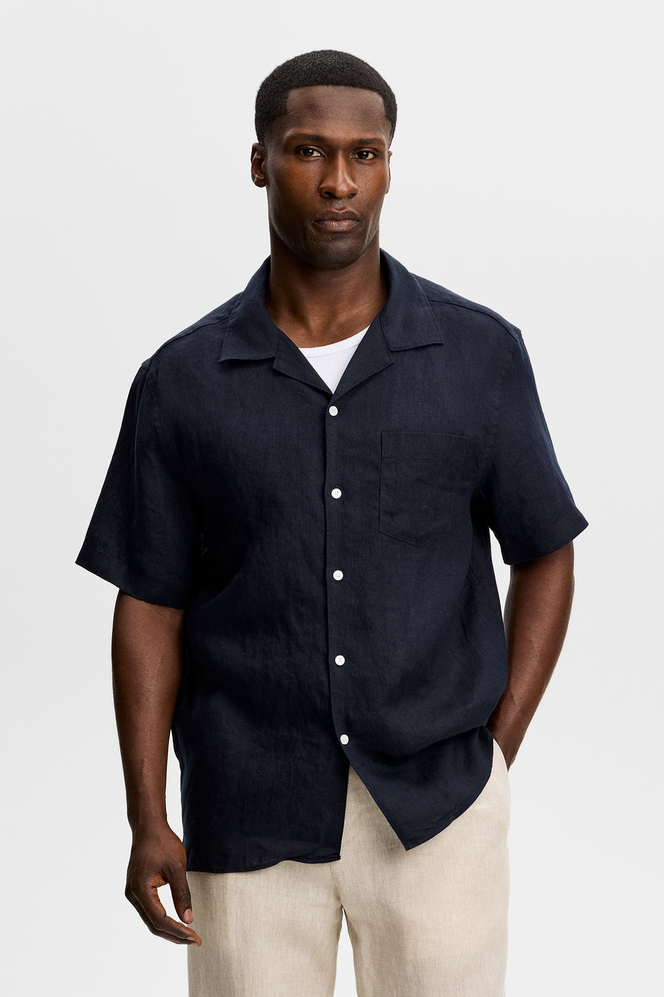 Elio Linen Shirt / JL Navy