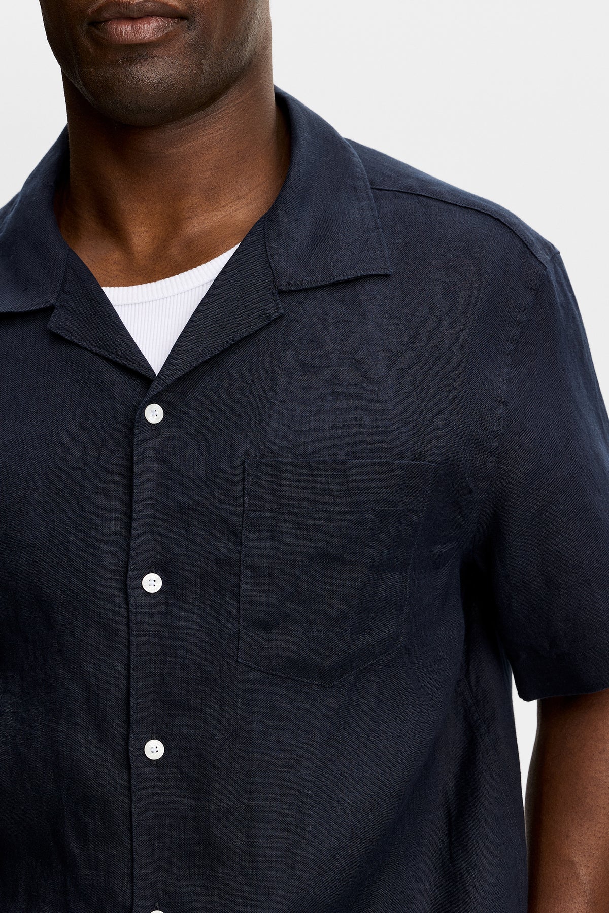 Elio Linen Shirt in JL Navy by J.Lindeberg