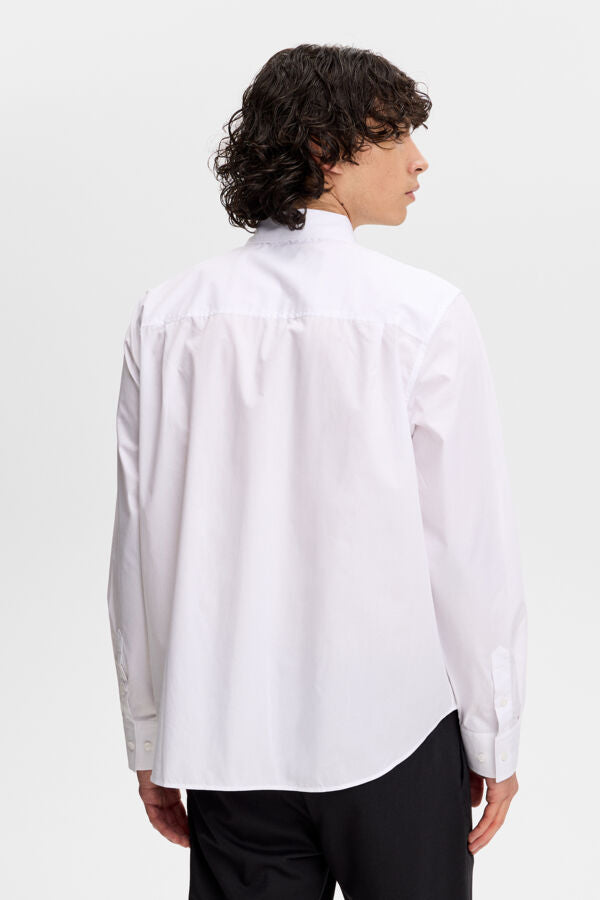 Zachary Cotton Solid Shirt / White