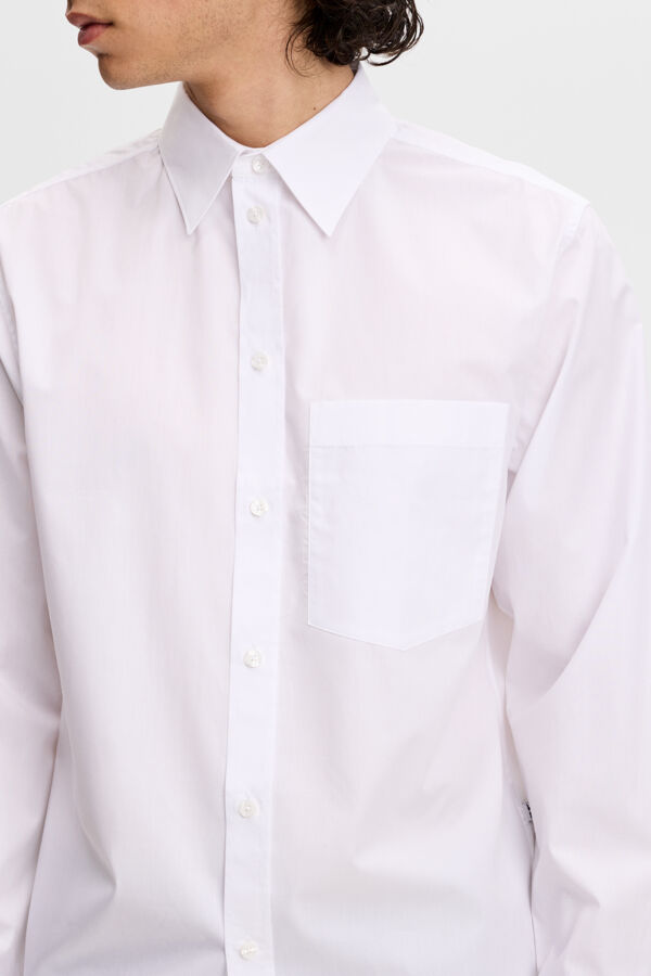 Zachary Cotton Solid Shirt / White