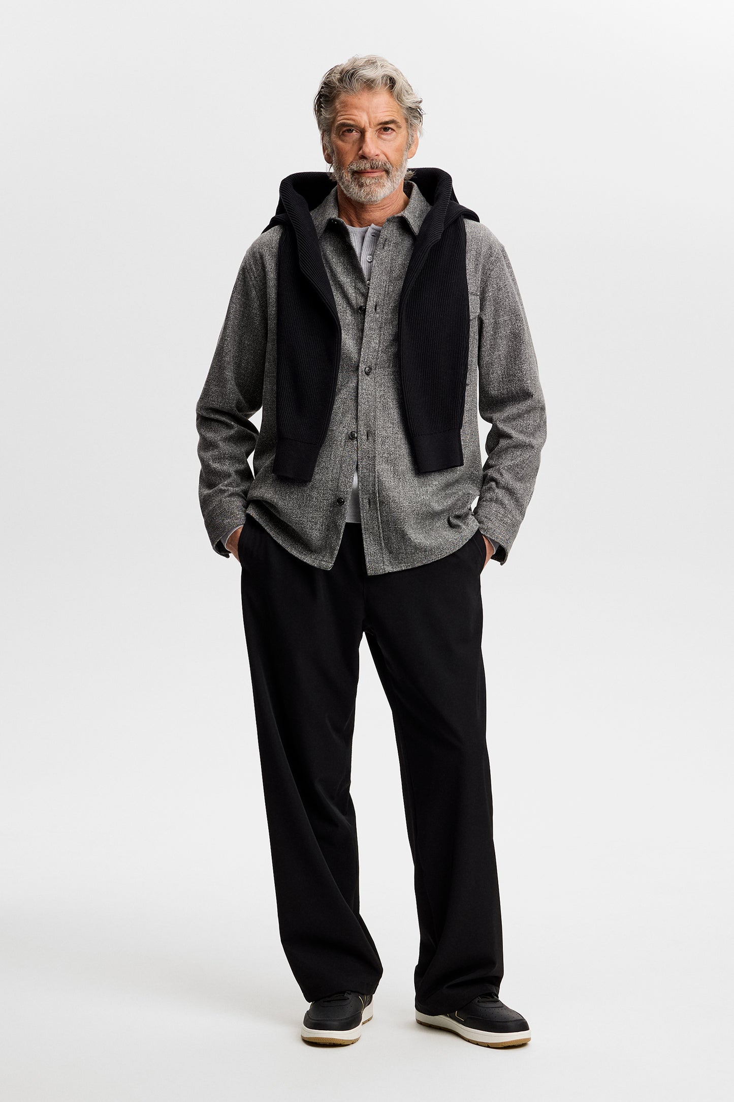 Coen Mouline Structure Shirt in Black by J.Lindeberg