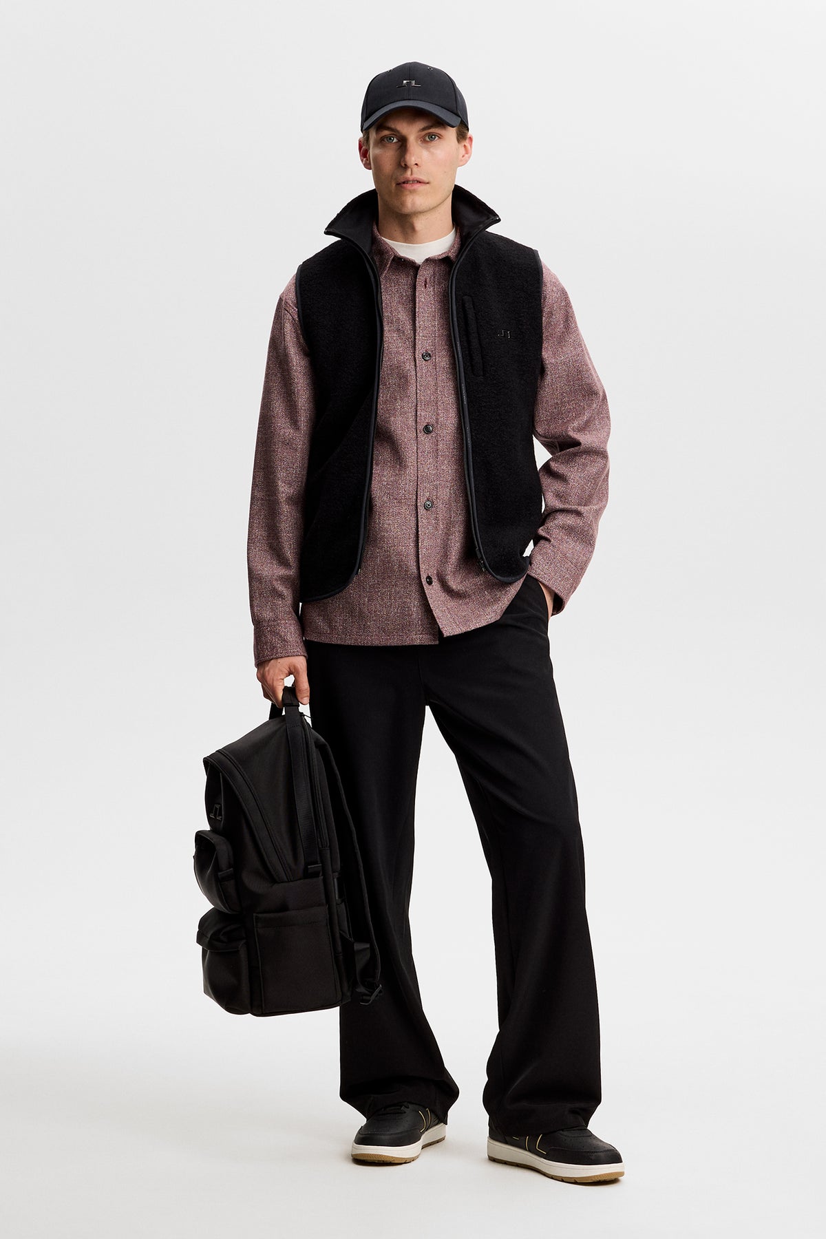 Coen Mouline Structure Shirt in Winetasting by J.Lindeberg