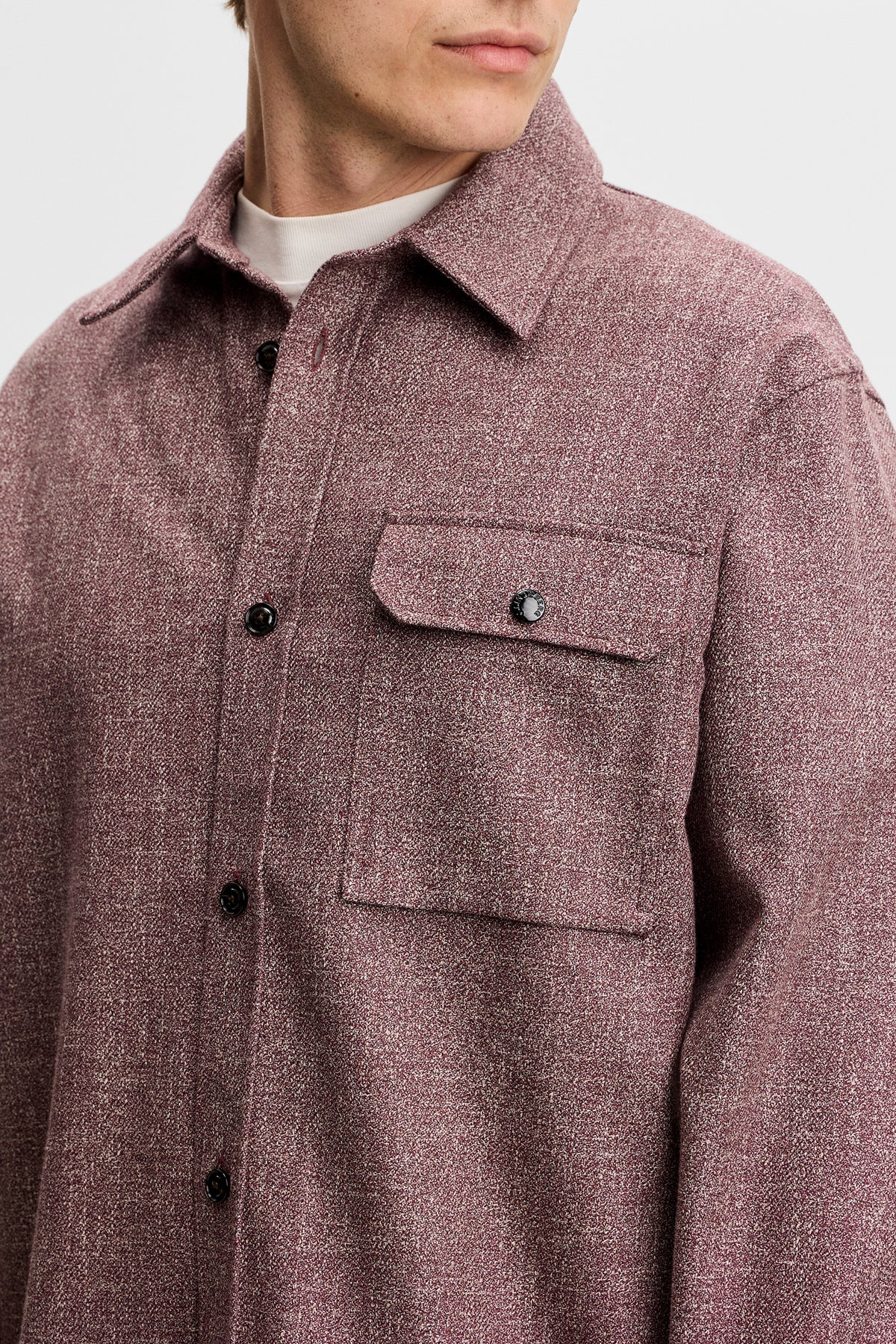 Coen Mouline Structure Shirt in Winetasting by J.Lindeberg