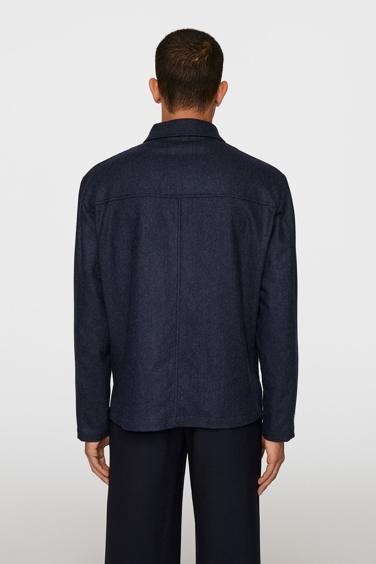 Julius Cash Flannel Overshirt in JL Navy by J.Lindeberg
