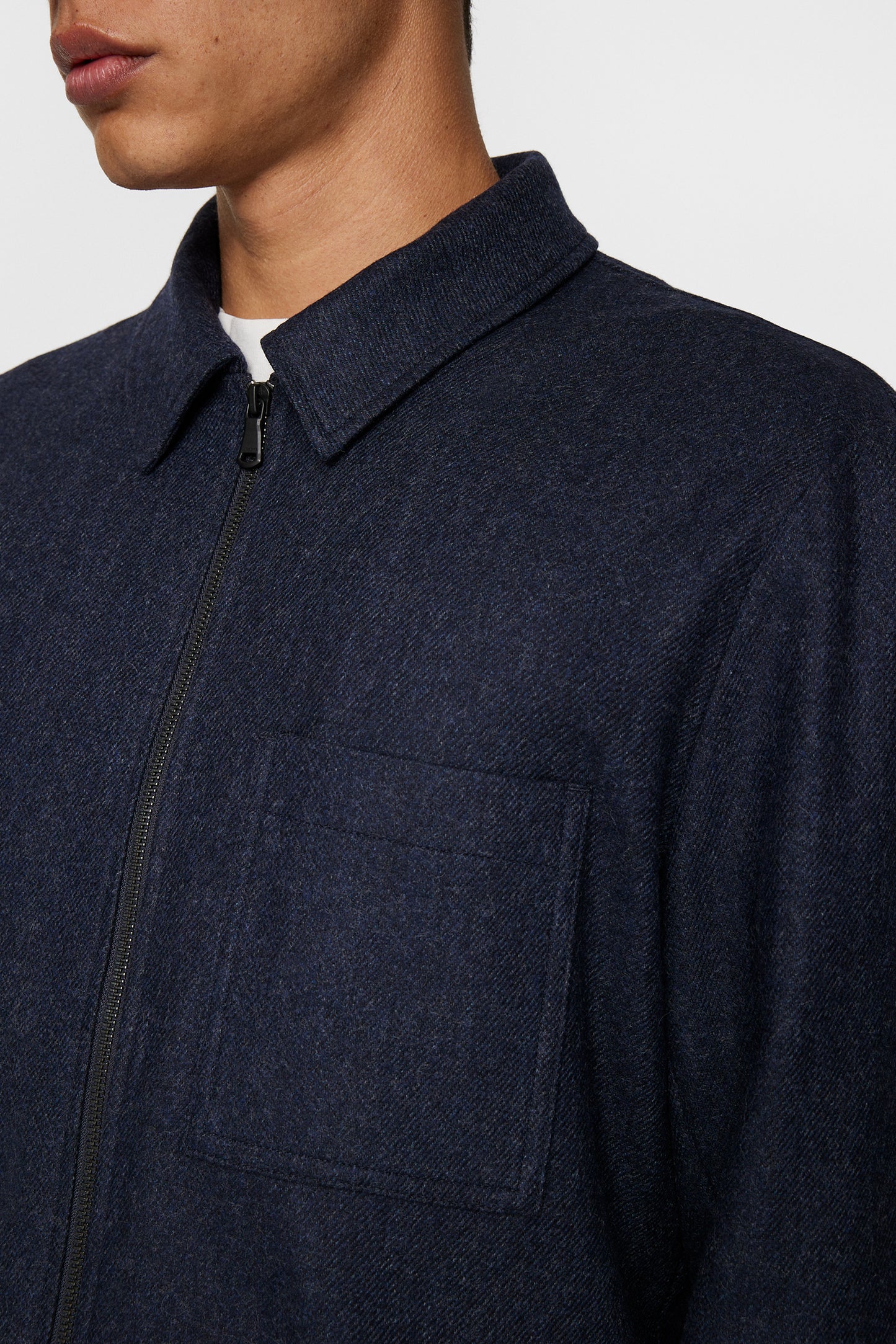 Julius Cash Flannel Overshirt in JL Navy by J.Lindeberg