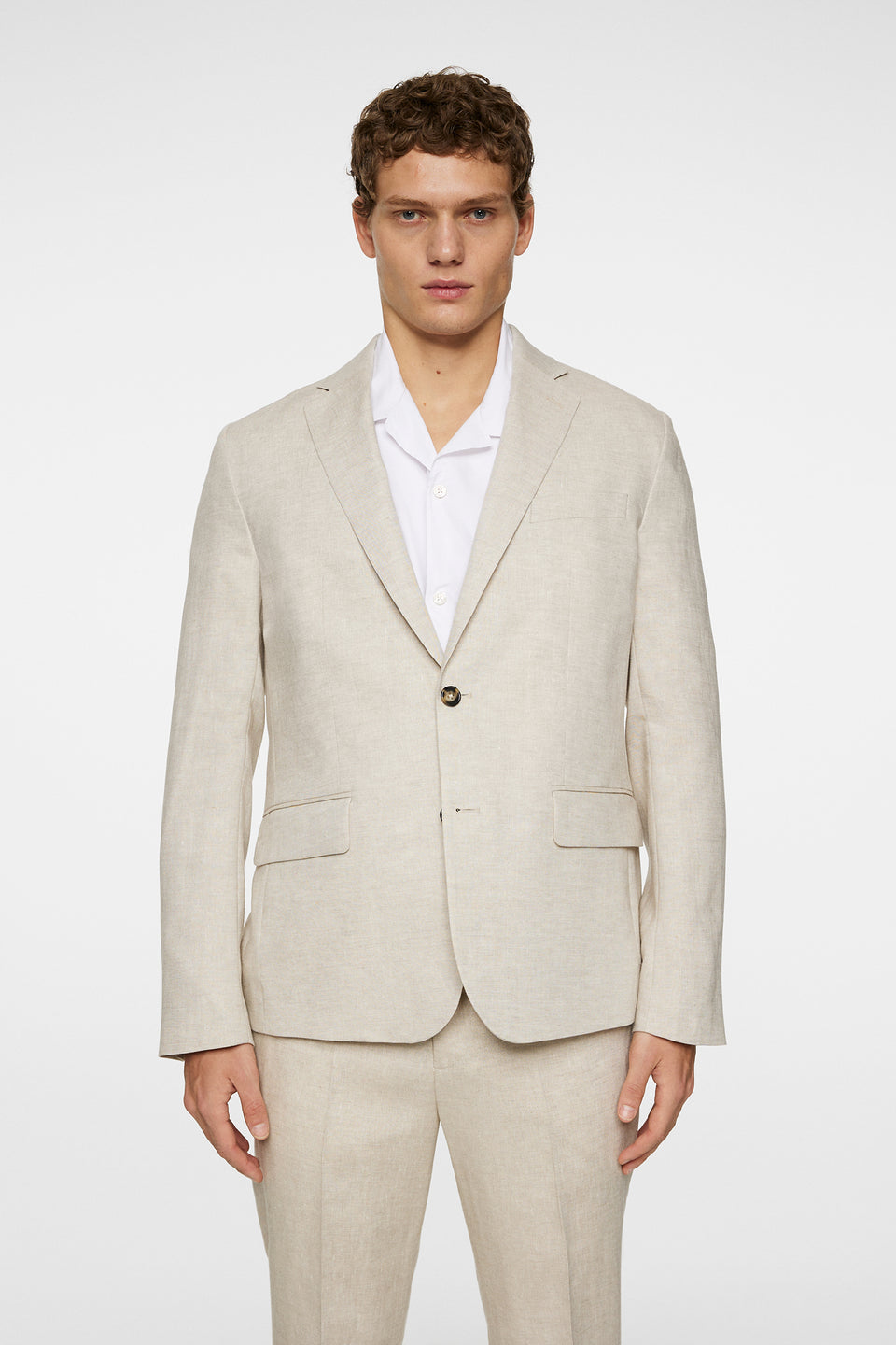 Elton U Super Linen Blazer / Moonbeam