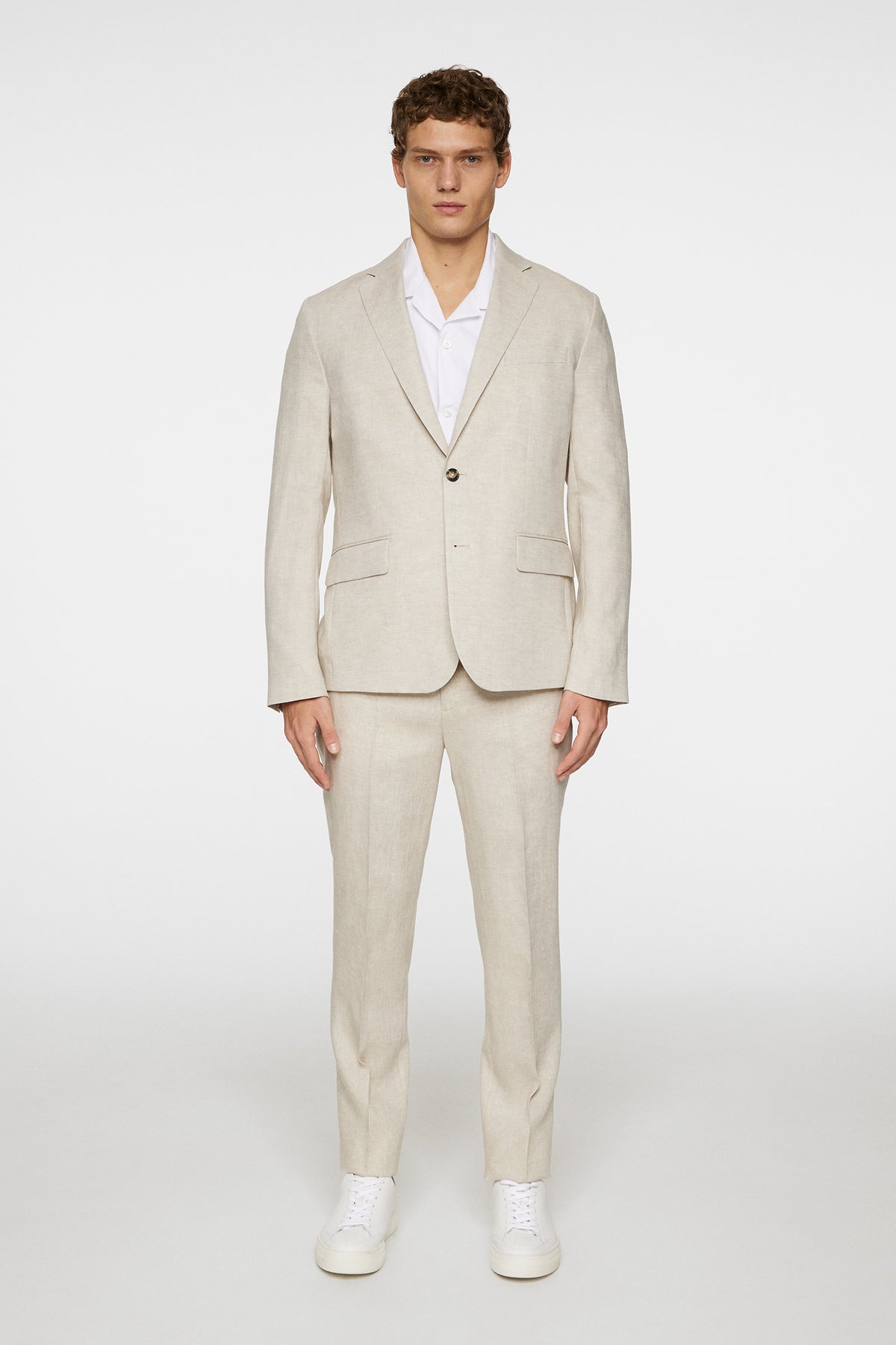 Elton U Super Linen Blazer in Moonbeam by J.Lindeberg