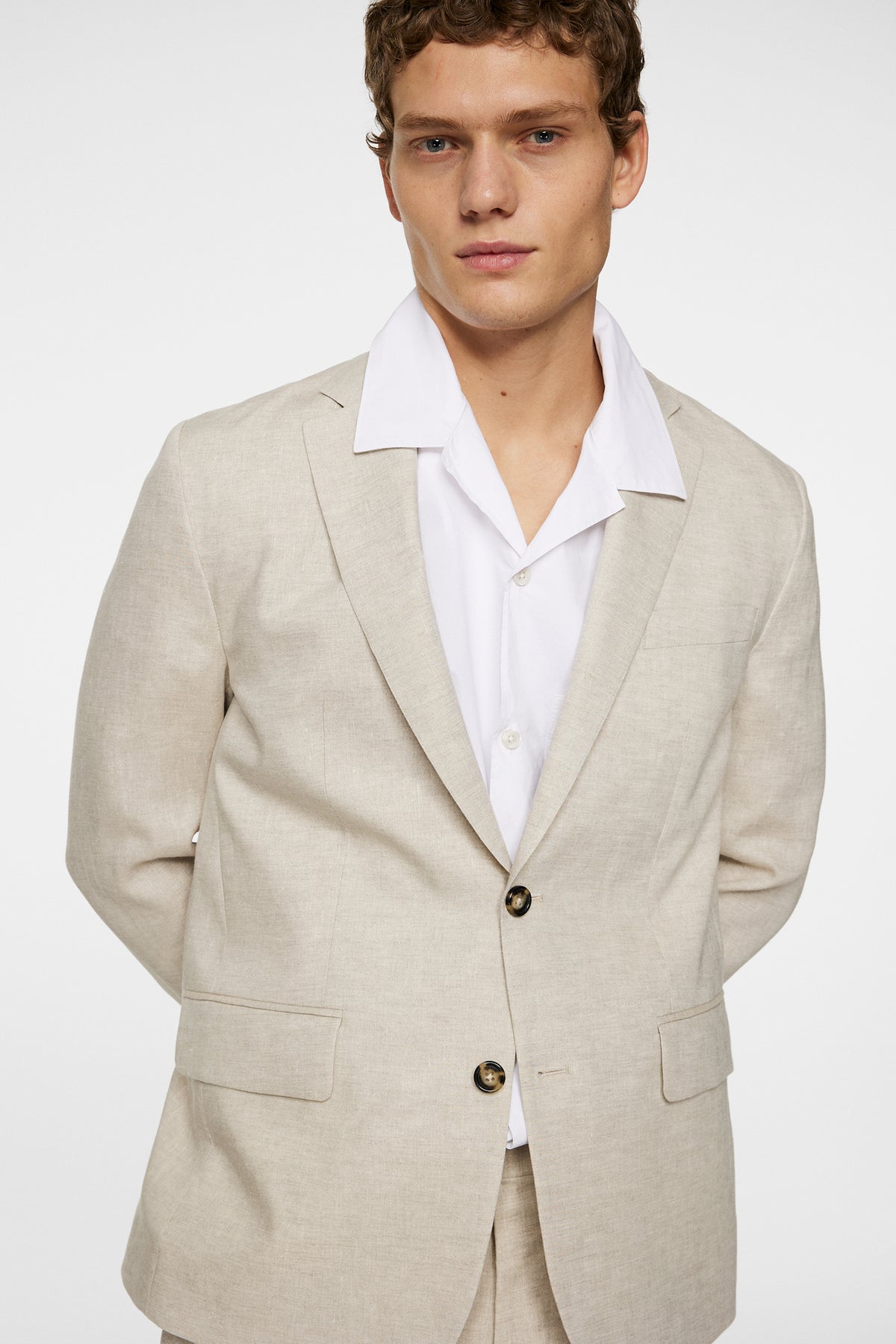 Elton U Super Linen Blazer in Moonbeam by J.Lindeberg