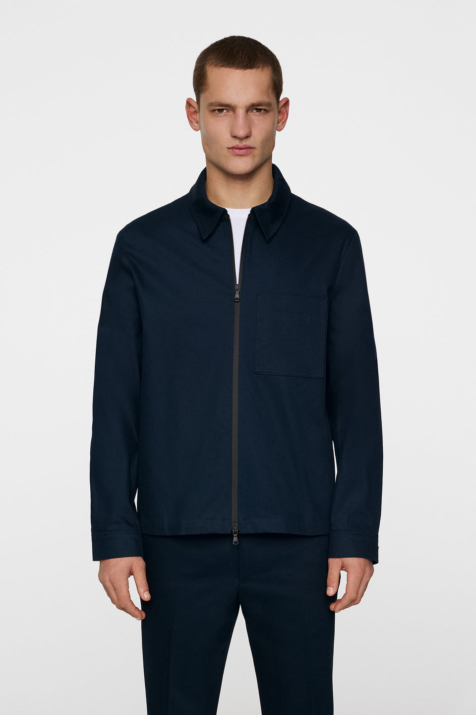 Julius Cotton Twill Overshirt / JL Navy