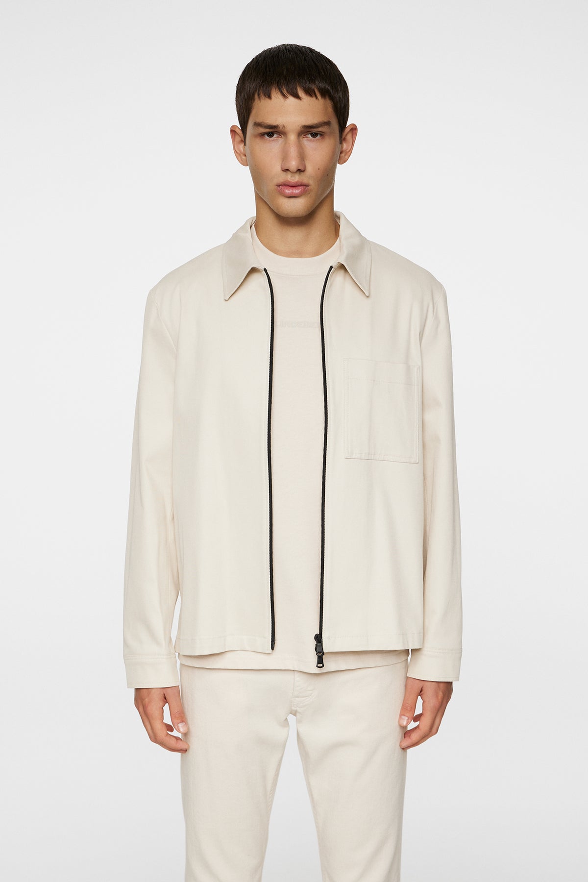 Julius Cotton Twill Overshirt in Moonbeam by J.Lindeberg