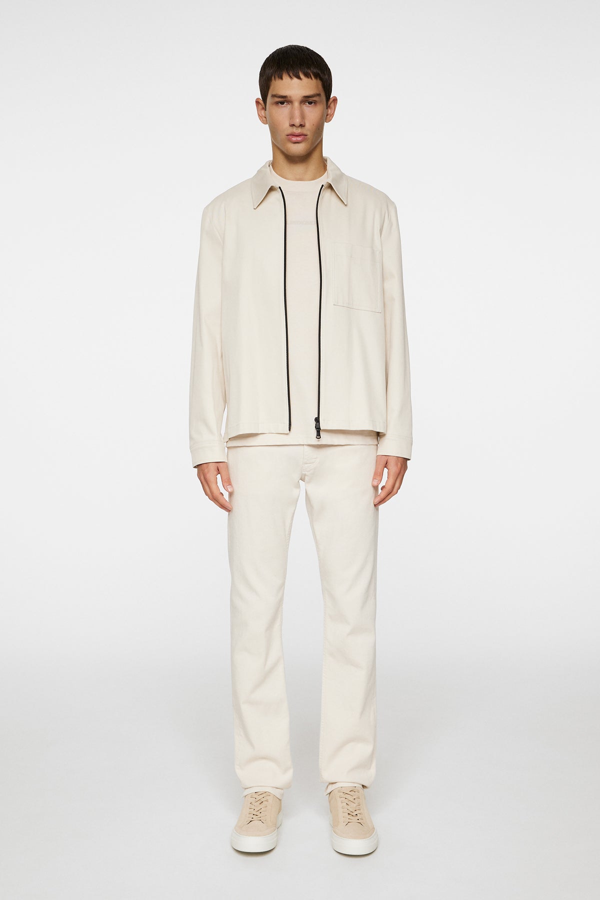 Julius Cotton Twill Overshirt in Moonbeam by J.Lindeberg