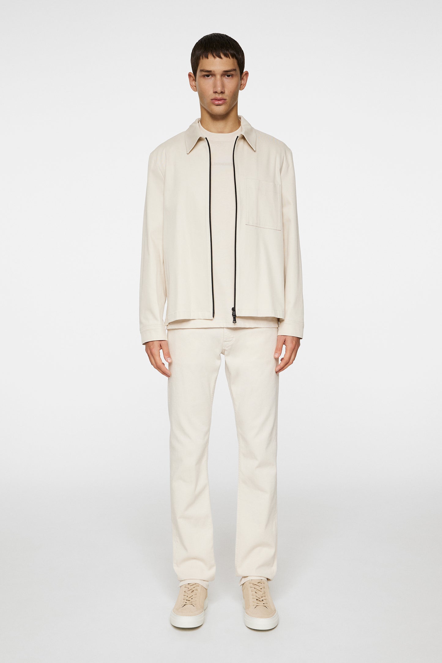 Julius Cotton Twill Overshirt in Moonbeam by J.Lindeberg