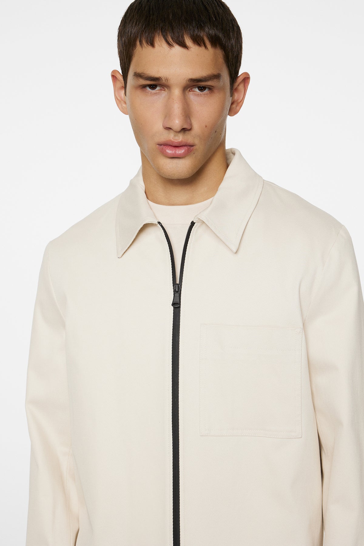 Julius Cotton Twill Overshirt in Moonbeam by J.Lindeberg