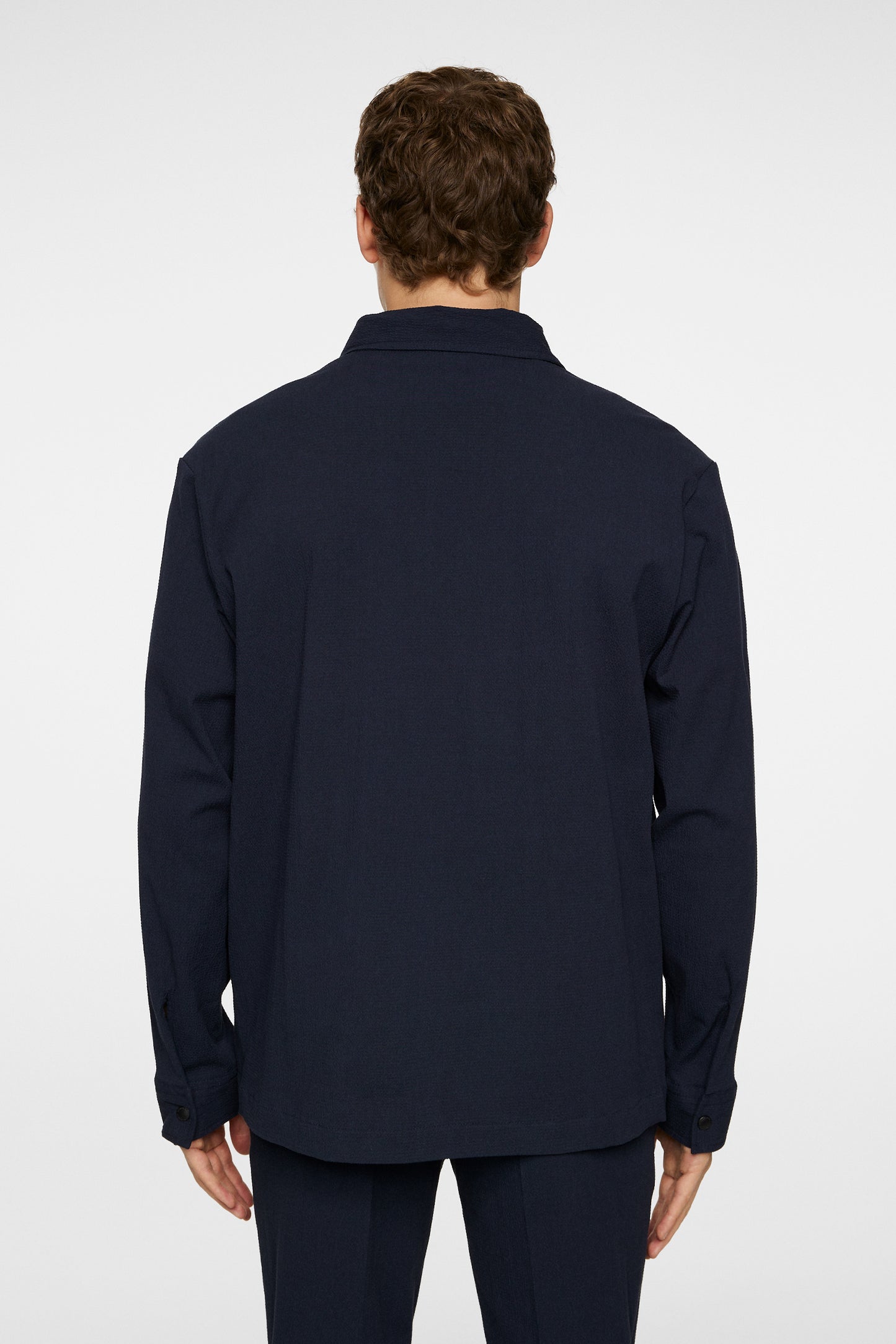 Celian Seersucker Overshirt in JL Navy by J.Lindeberg