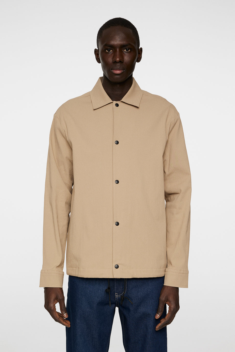 Celian Seersucker Overshirt / Batique Khaki