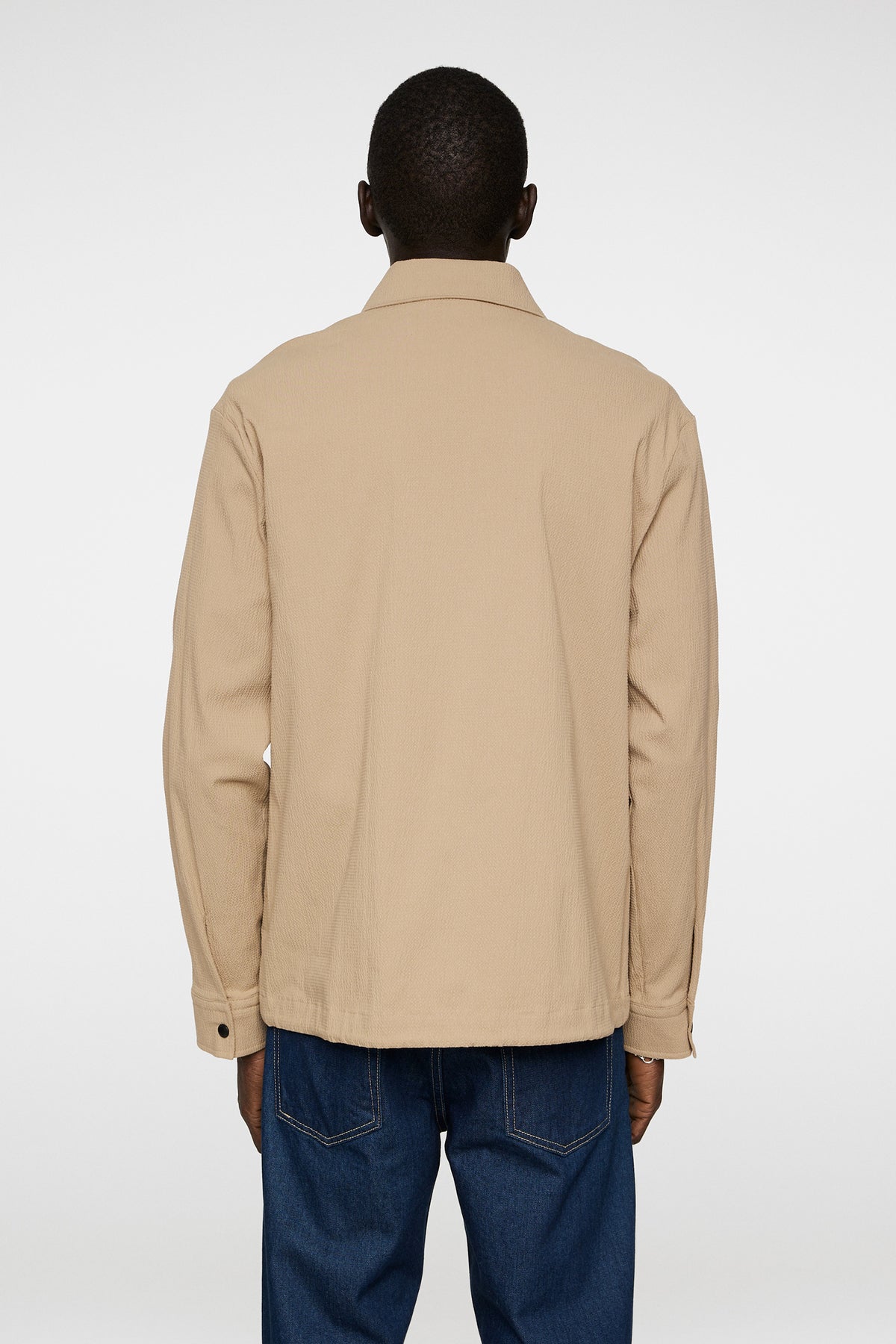 Celian Seersucker Overshirt in Batique Khaki by J.Lindeberg