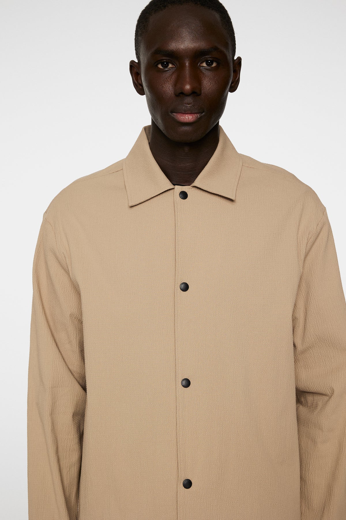 Celian Seersucker Overshirt in Batique Khaki by J.Lindeberg