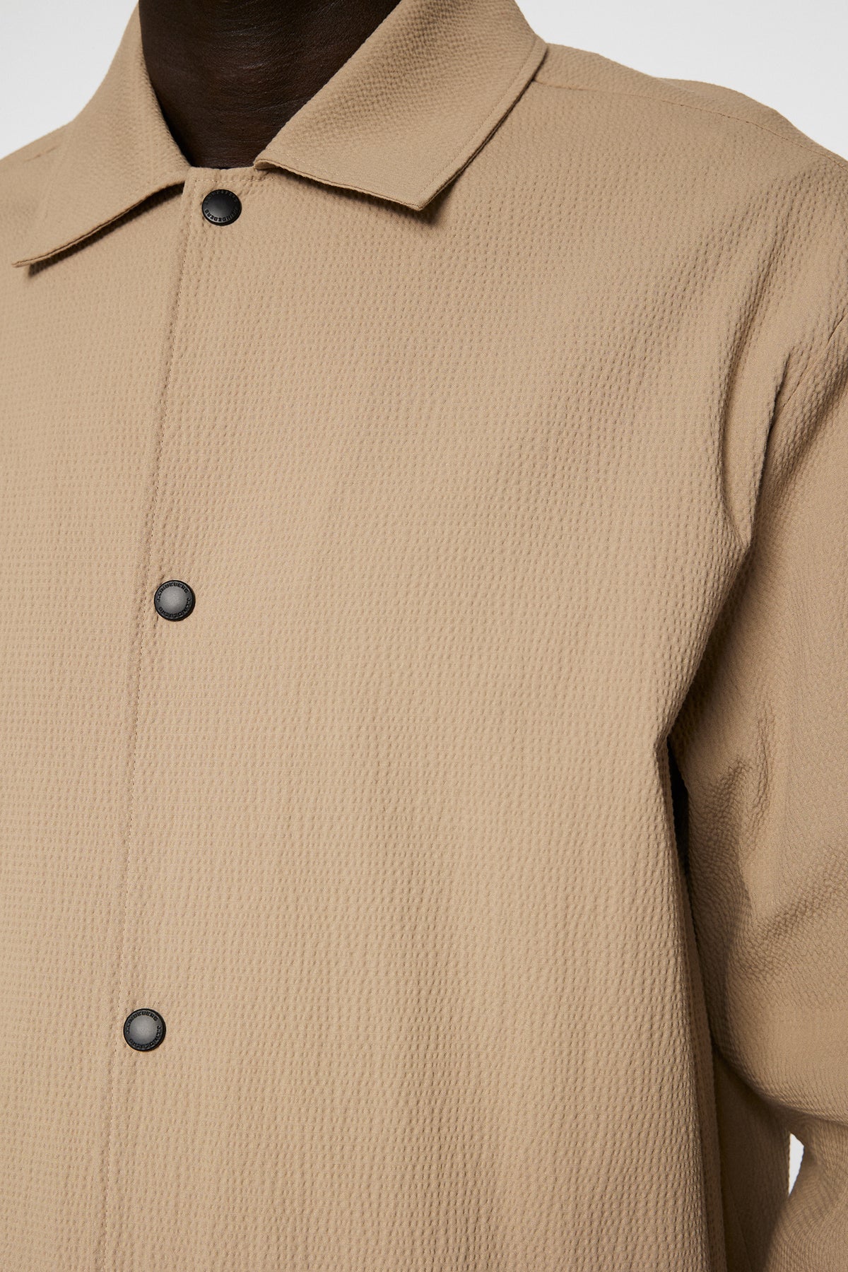 Celian Seersucker Overshirt in Batique Khaki by J.Lindeberg