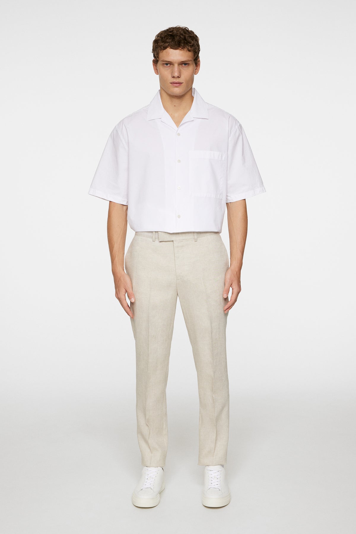 Grant Super Linen Pants in Moonbeam by J.Lindeberg