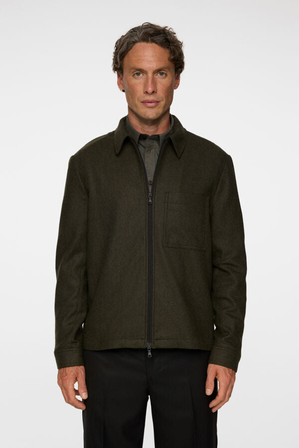 Julius Cash Flannel Overshirt / Forest Green