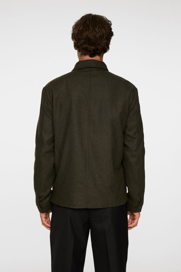 Julius Cash Flannel Overshirt / Forest Green