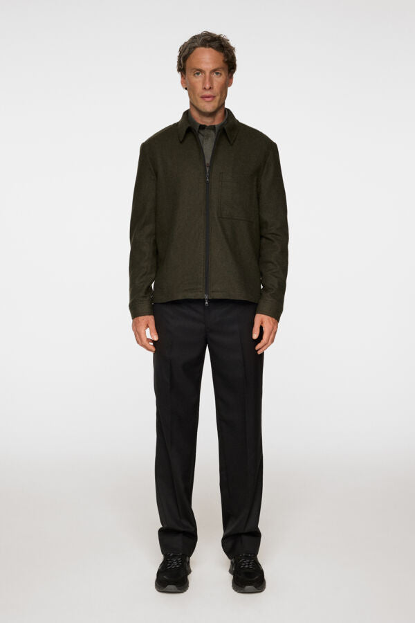 Julius Cash Flannel Overshirt / Forest Green